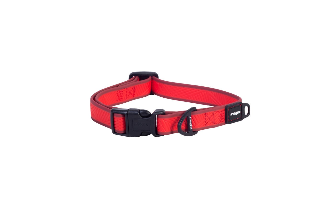 Rogz Beltz Amphibian - Halsband Hond - Rood - M Rogz Beltz Amphibian - Halsband Hond - Rood - M