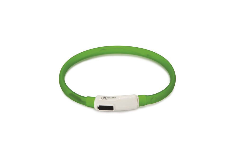 Beeztees Dogini USB - Lichtgevende Halsband  - Hond - Groen - 35 cm