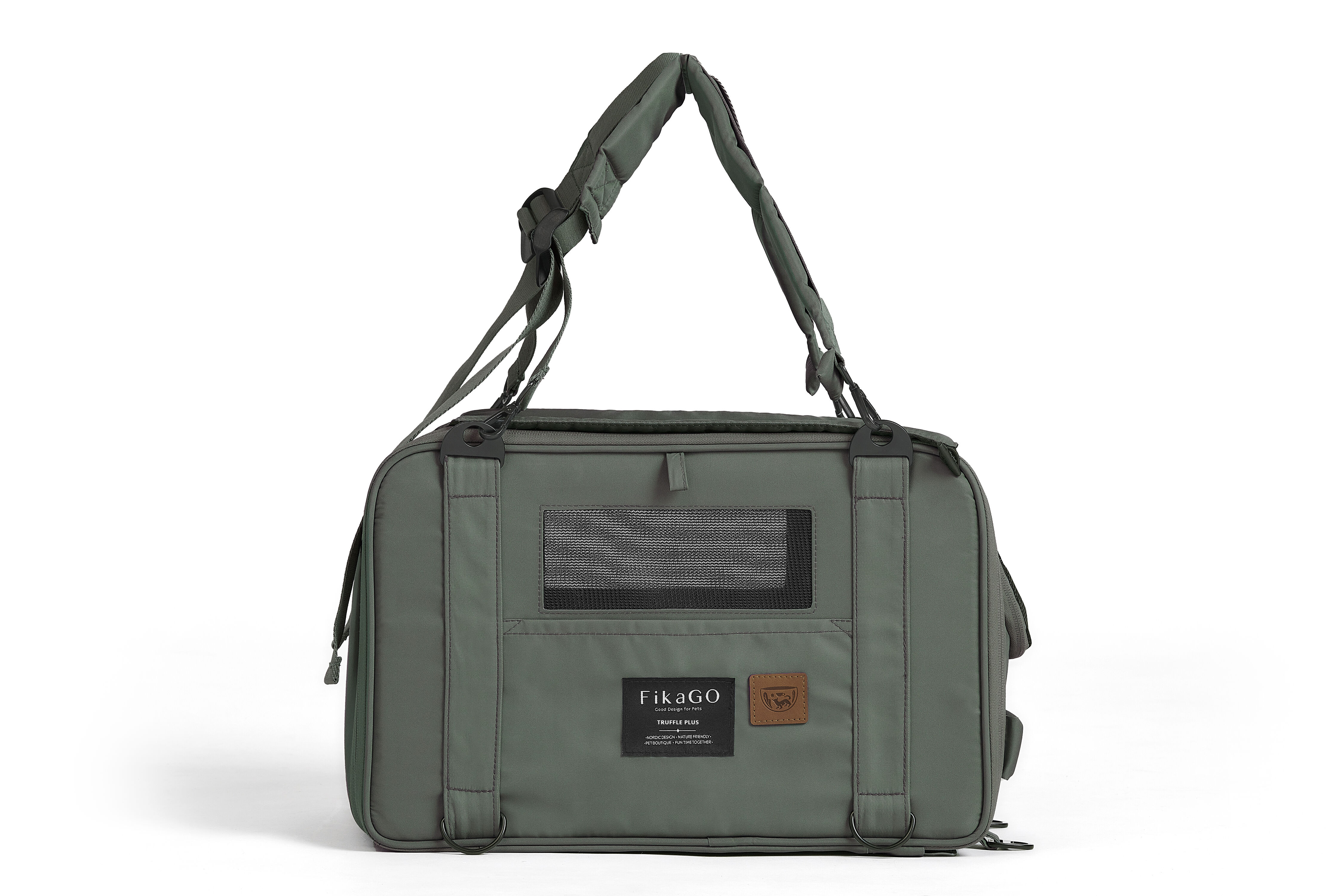 Fikago Truffle Plus - Travel Carrier tot 10 kg- Honden draagtas - Groen - 28x43x27 cm