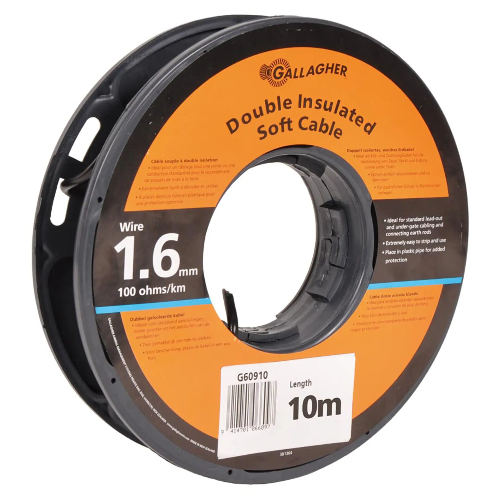 Gallagher - Grondkabel - 24 cm - 10 Meter - Zwart - 23 cm - 1000 cm Gallagher - Grondkabel - 24 cm - 10 Meter - Zwart - 23 cm - 1000 cm