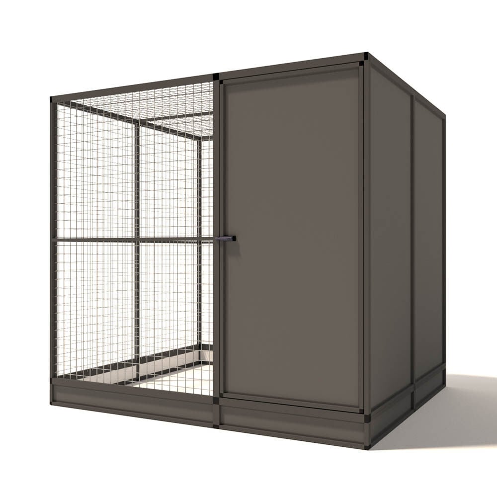 Glorenza Evi - Kattenren met sluis - Antraciet - 193x176x207 cm Glorenza Evi - Kattenren met sluis - Antraciet - 193x176x207 cm