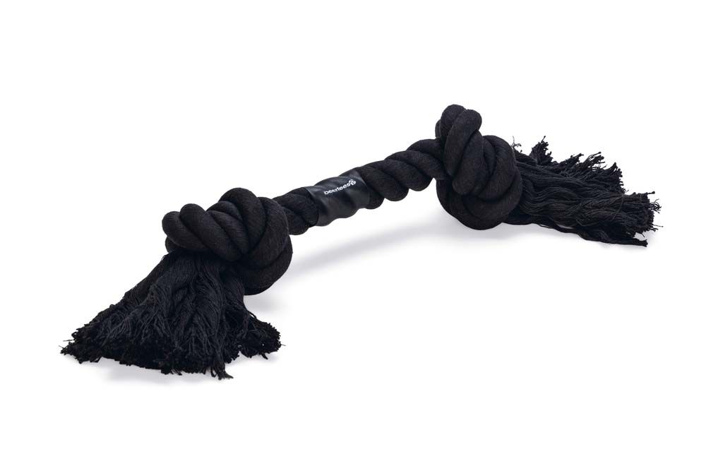 Beeztees Flostouw - 2 Knopen - Hondenspeelgoed - zwart - 32.5x50x9 cm Beeztees Flostouw - 2 Knopen - Hondenspeelgoed - zwart - 32.5x50x9 cm