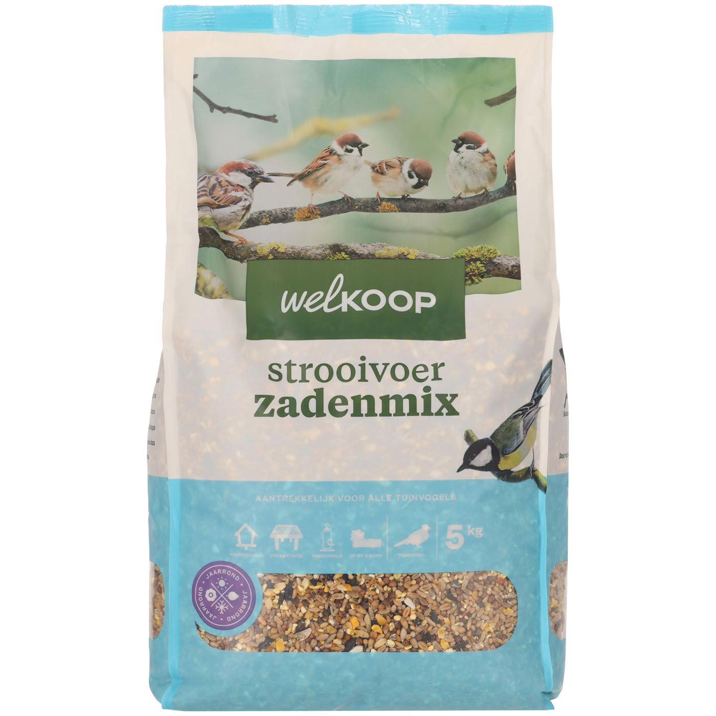 Welkoop - Strooivoer met Zaden - Tuinvogelvoer - 5 Kilogram - Zadenmix
