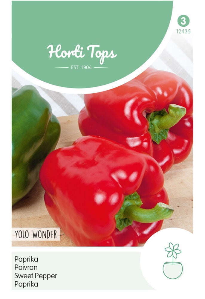 Hortitops Paprika Capsicum annuum Yolo Wonder - Groentezaden Hortitops Paprika Capsicum annuum Yolo Wonder - Groentezaden