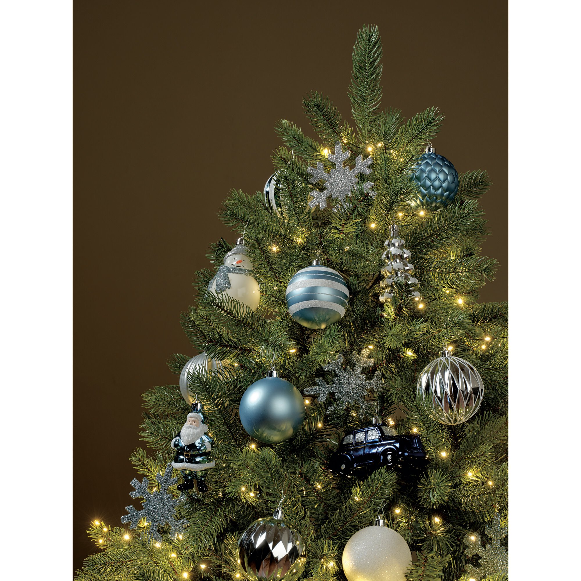 Decoris - Kerstballen mix - Zilver blauw