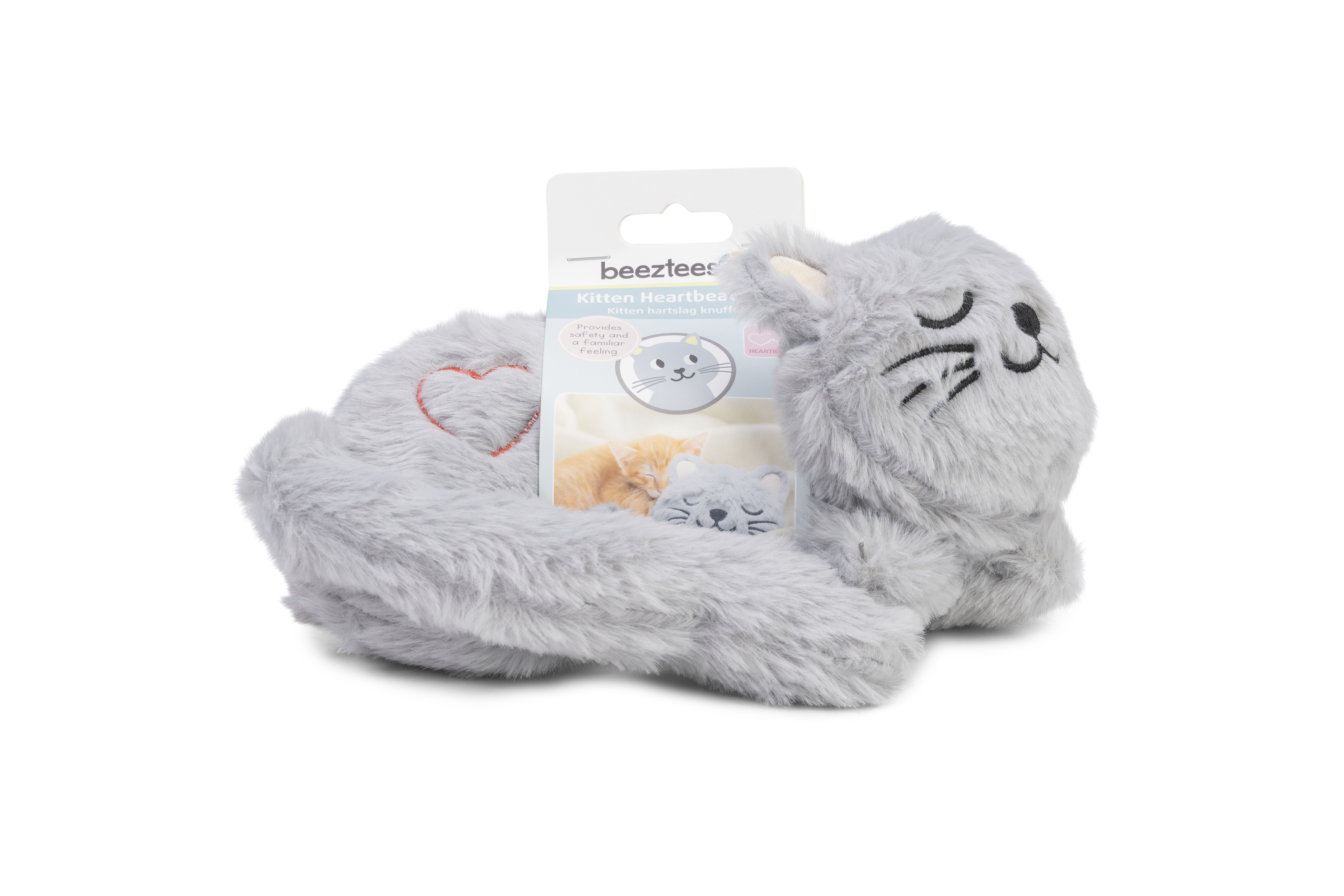 Beeztees Heartbeat Pur - Kitten Knuffel - Grijs