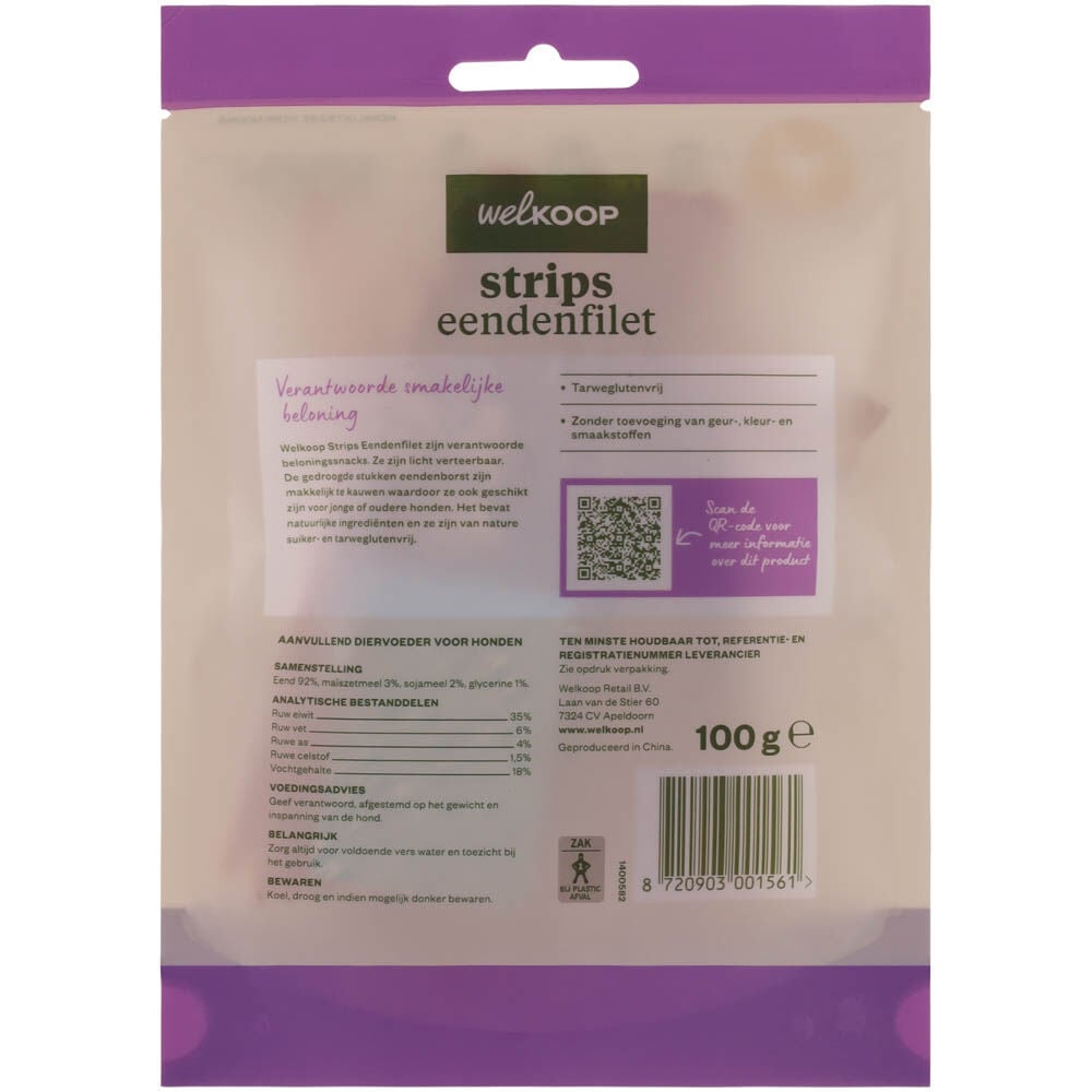 Welkoop - Strips Eendenfilet - 100 Gram - eend - XS