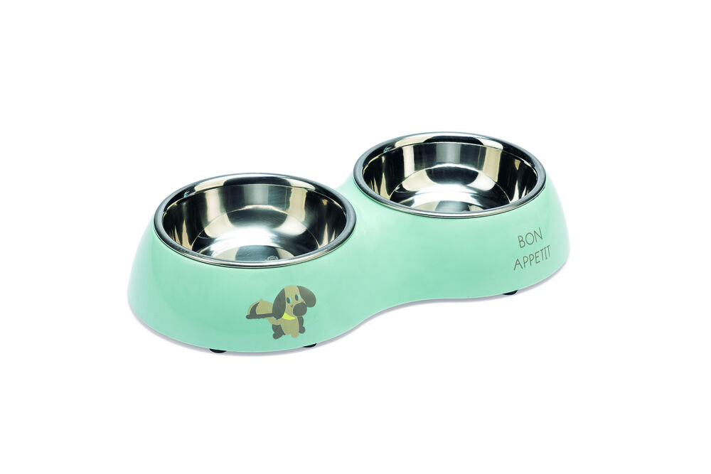 Beeztees Droppy  Dinerset - Puppy Voer & Drinkbak - Groen - 27 cm