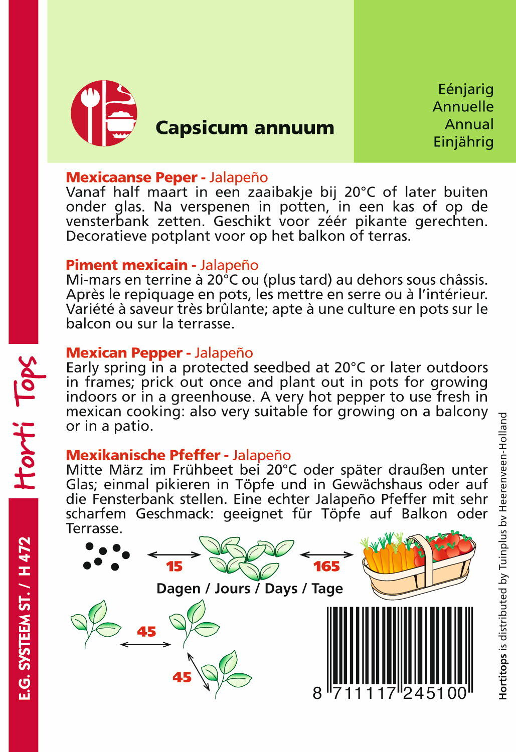 Hortitops Peper Jalapeno Mexicaans - Groentezaden
