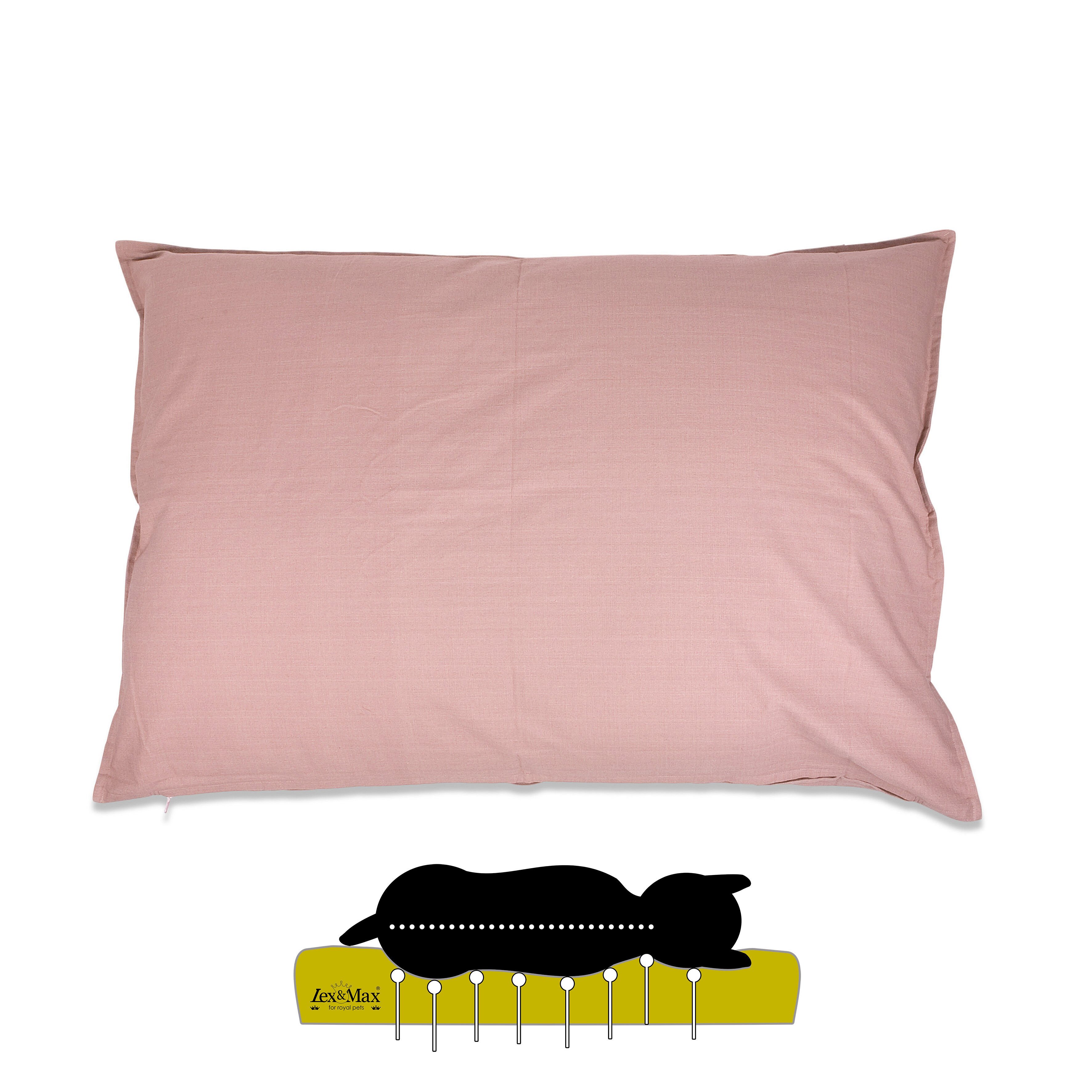 Lex & Max Tivoli - Orthopedisch Hondenkussen - Roze - 70x100x16 cm - L