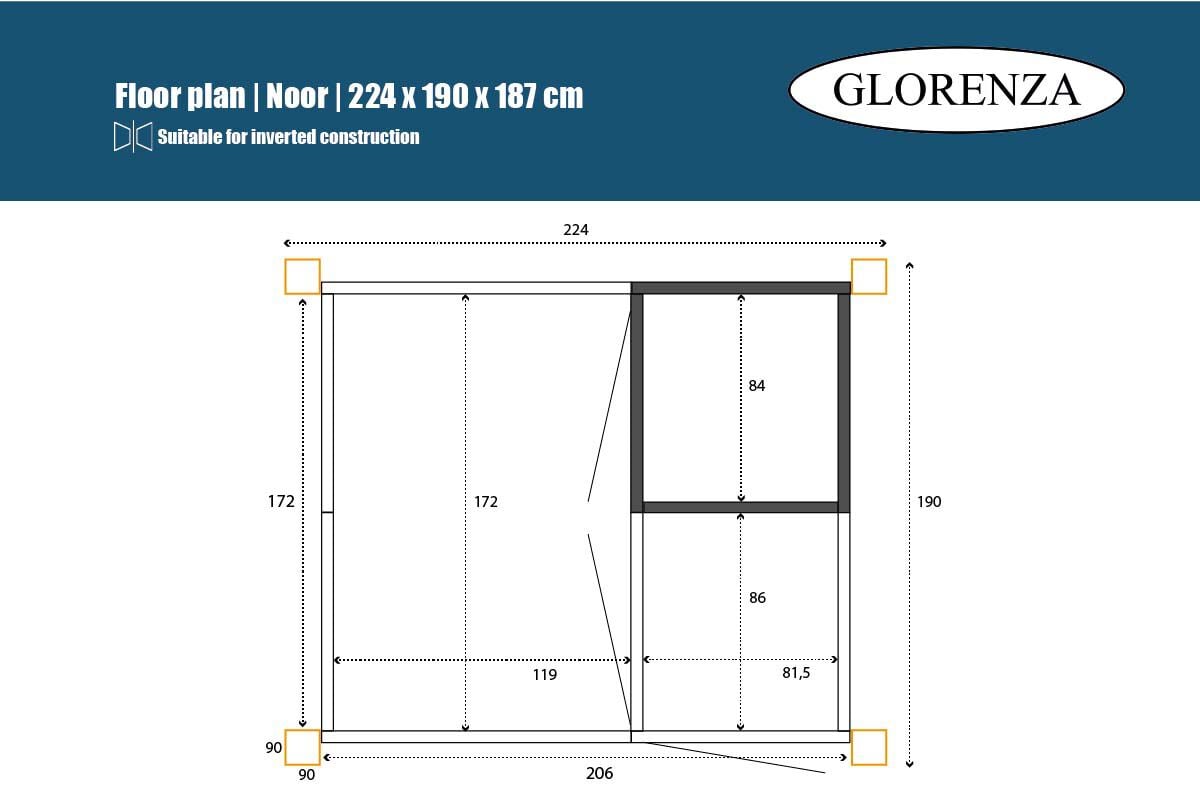 Glorenza Noor - Kattenren - Antraciet - 187x190x224 cm