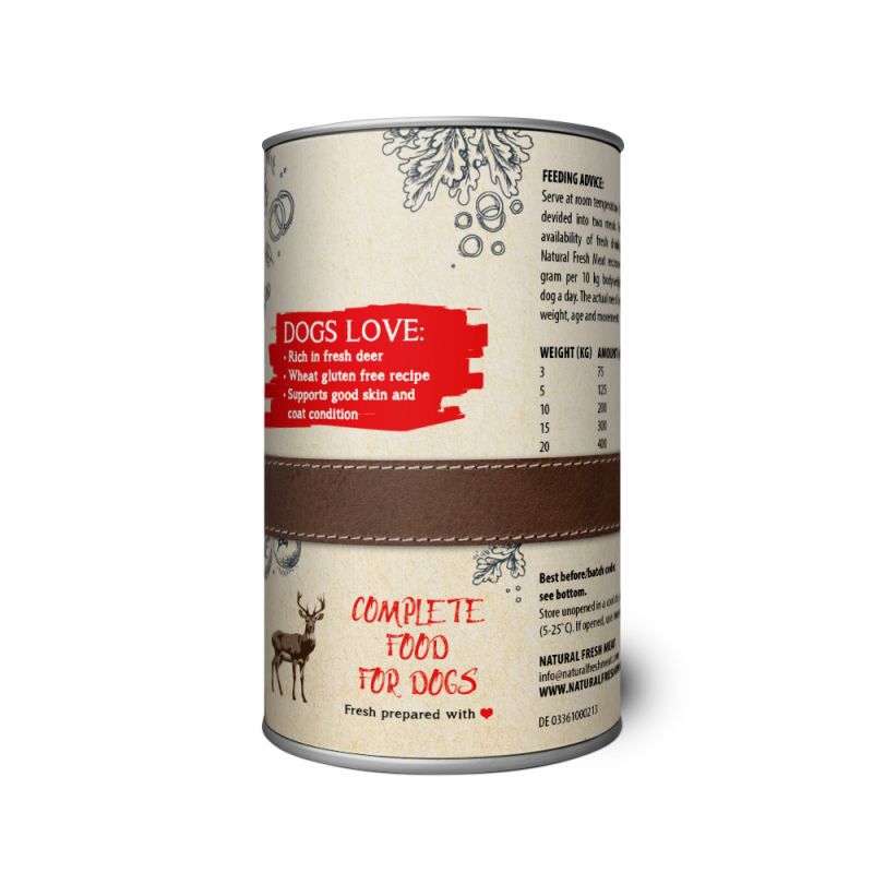 Natural Fresh Meat Mono Protein - Hondenvoer - 400 Gram - hert