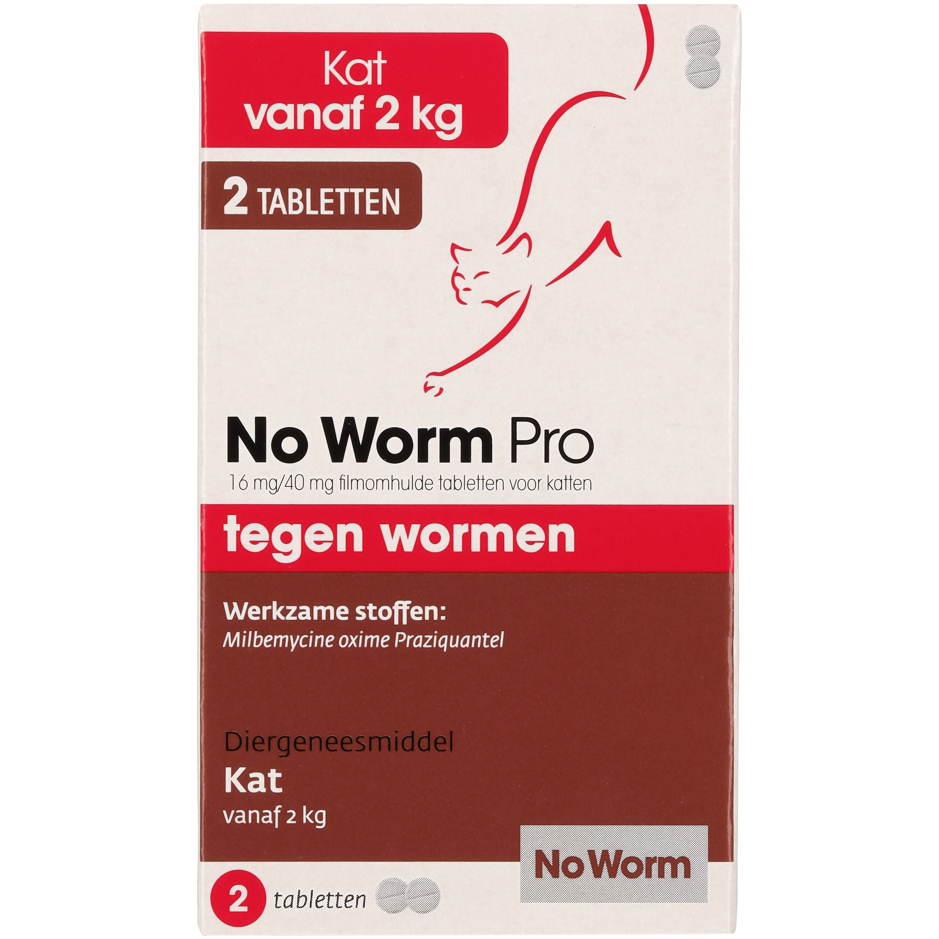 No Worm Pro Kat  Tabletten - Wormenmiddel - 2 Stuks - M