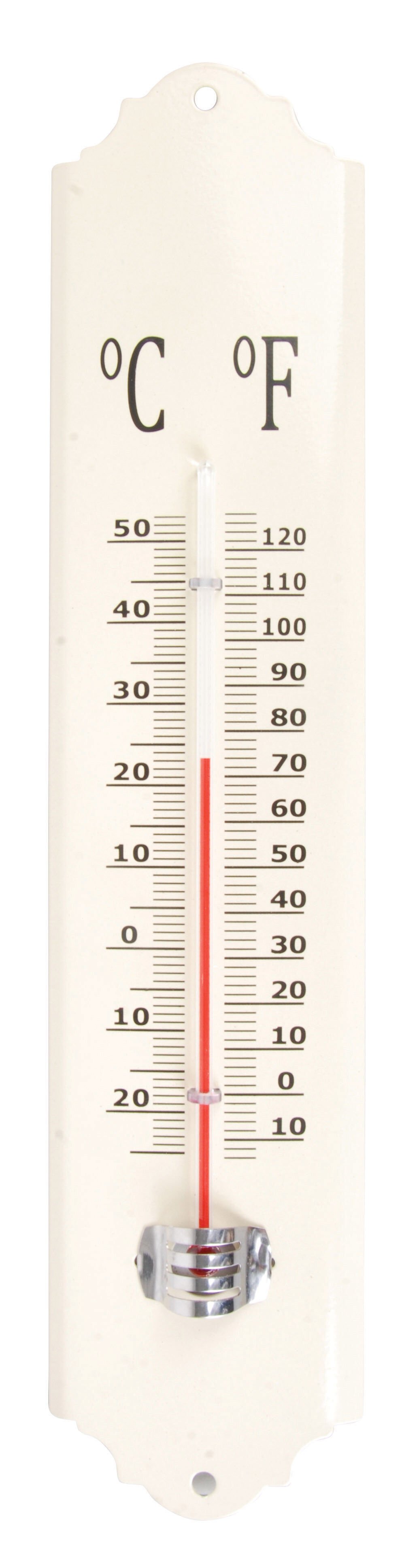Thermometer metaal - groen/grijs/wit