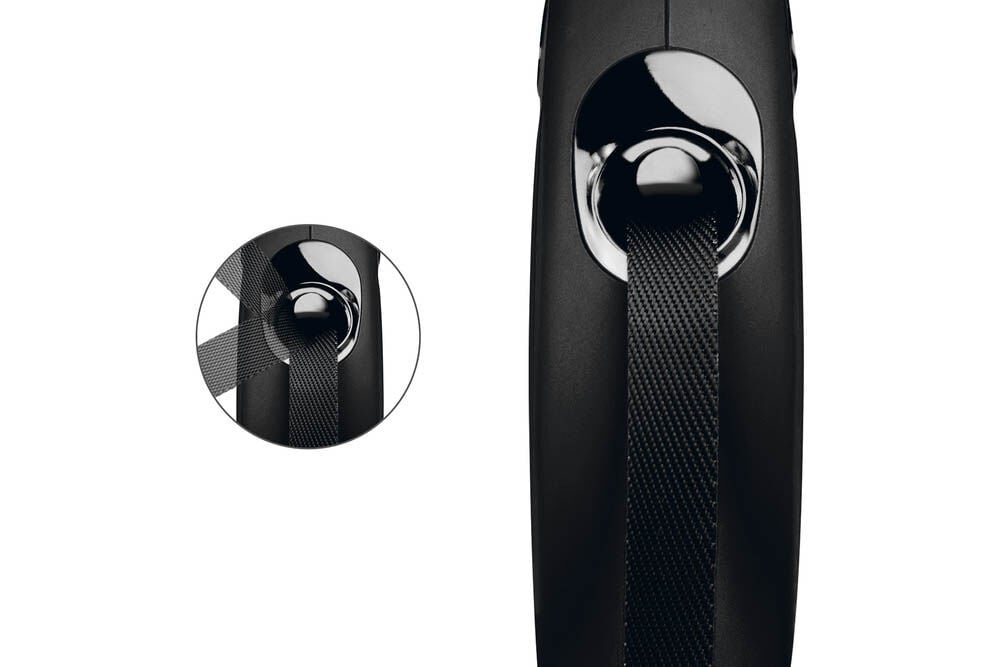 Flexi New Classic Band - Rollijn - Hondenriem - zwart - S - 500 cm