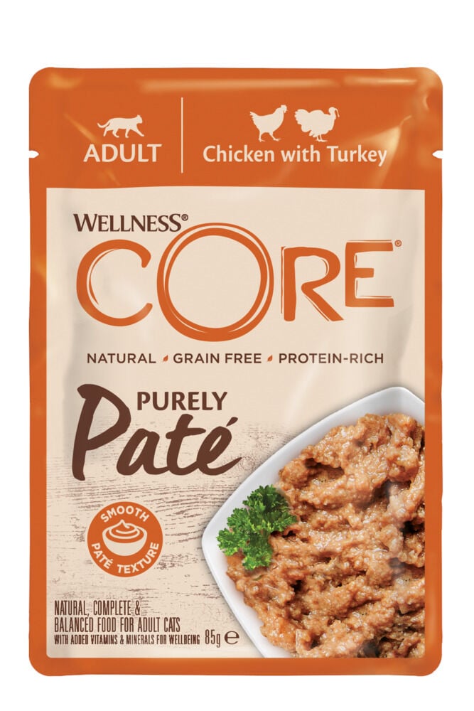 Wellness Core Purely Pate - Kattenvoer - 85 Gram - kalkoen, kip Wellness Core Purely Pate - Kattenvoer - 85 Gram - kalkoen, kip