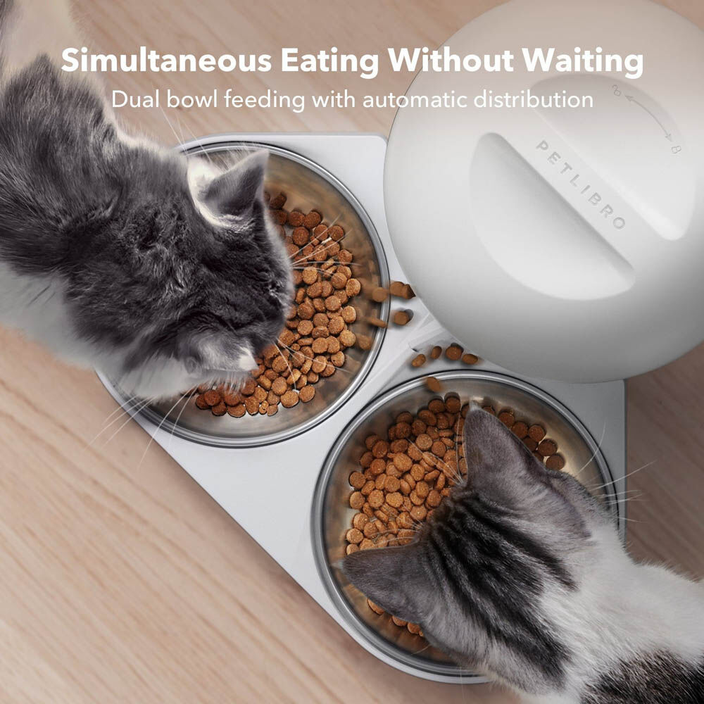 PETLIBRO Granary Duo - Automatische kattenvoerbak - Wit - 26x36x36 cm
