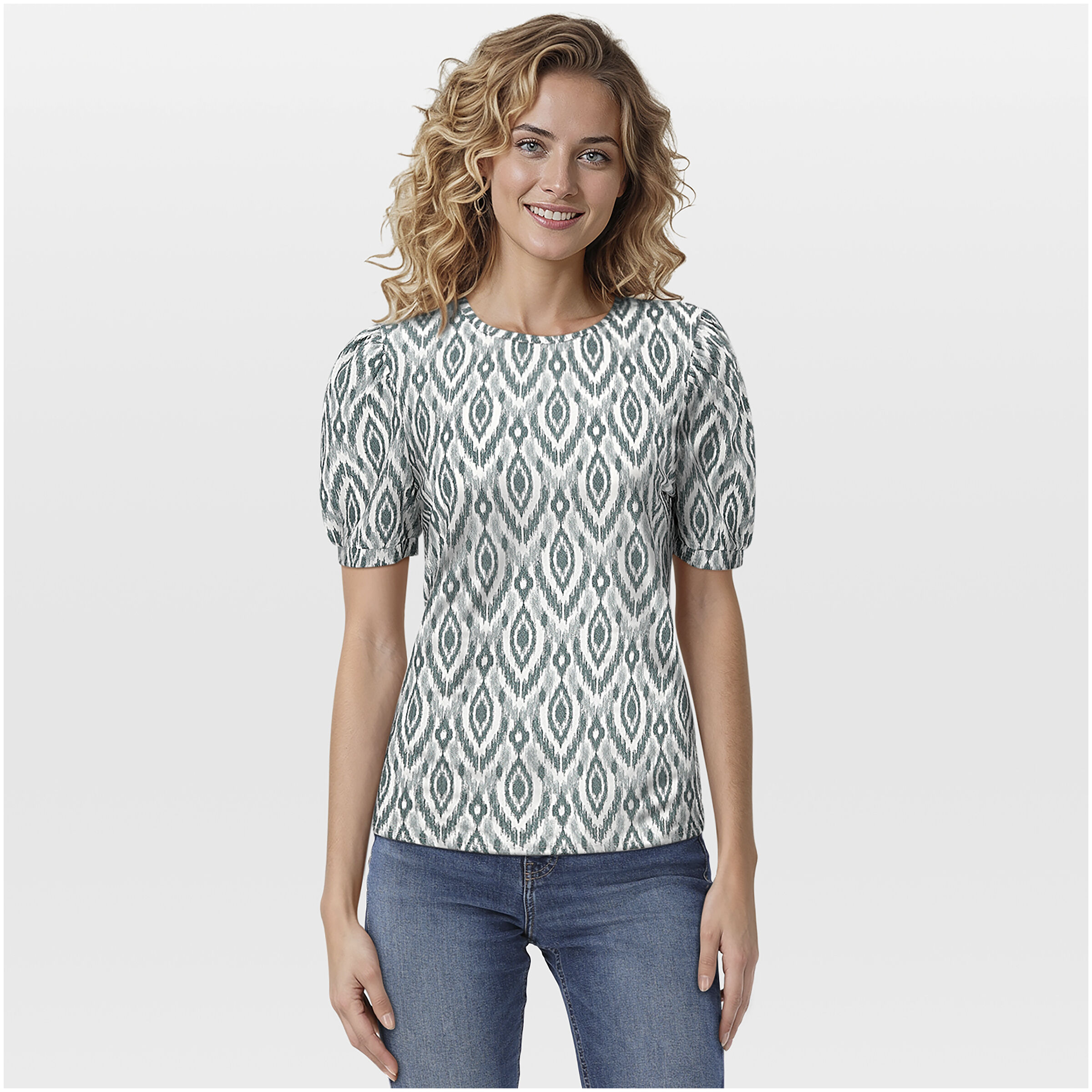 VELESTE Jente - T-Shirt - Melange groen - 36 VELESTE Jente - T-Shirt - Melange groen - 36
