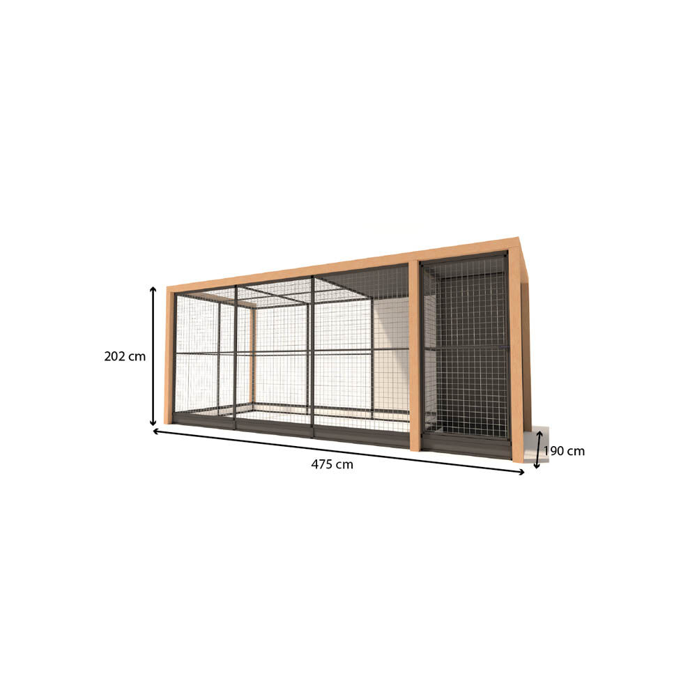 Glorenza Alfred - Kattenren met sluis - Antraciet - 202x190x345 cm