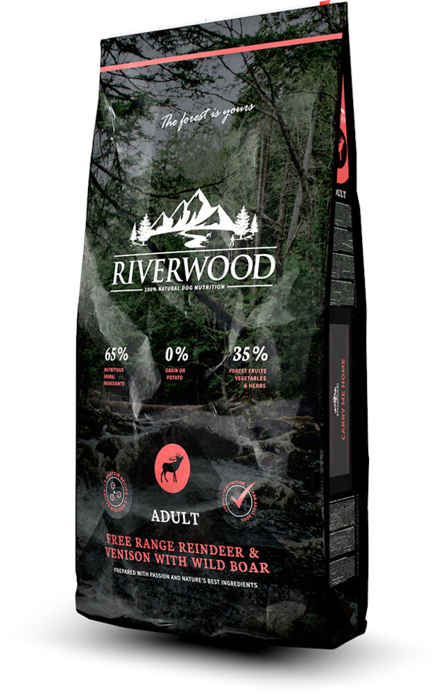 Riverwood Adult - Hondenvoer - 12 Kilogram - hert, rendier Riverwood Adult - Hondenvoer - 12 Kilogram - hert, rendier