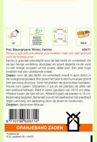 Oranjeband zaden Prei Blauwgroene Winter Farinto - Groentezaden