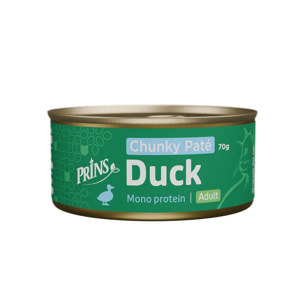 Prins Chunky Paté - Kattenvoer - 70 Gram - eend Prins Chunky Paté - Kattenvoer - 70 Gram - eend