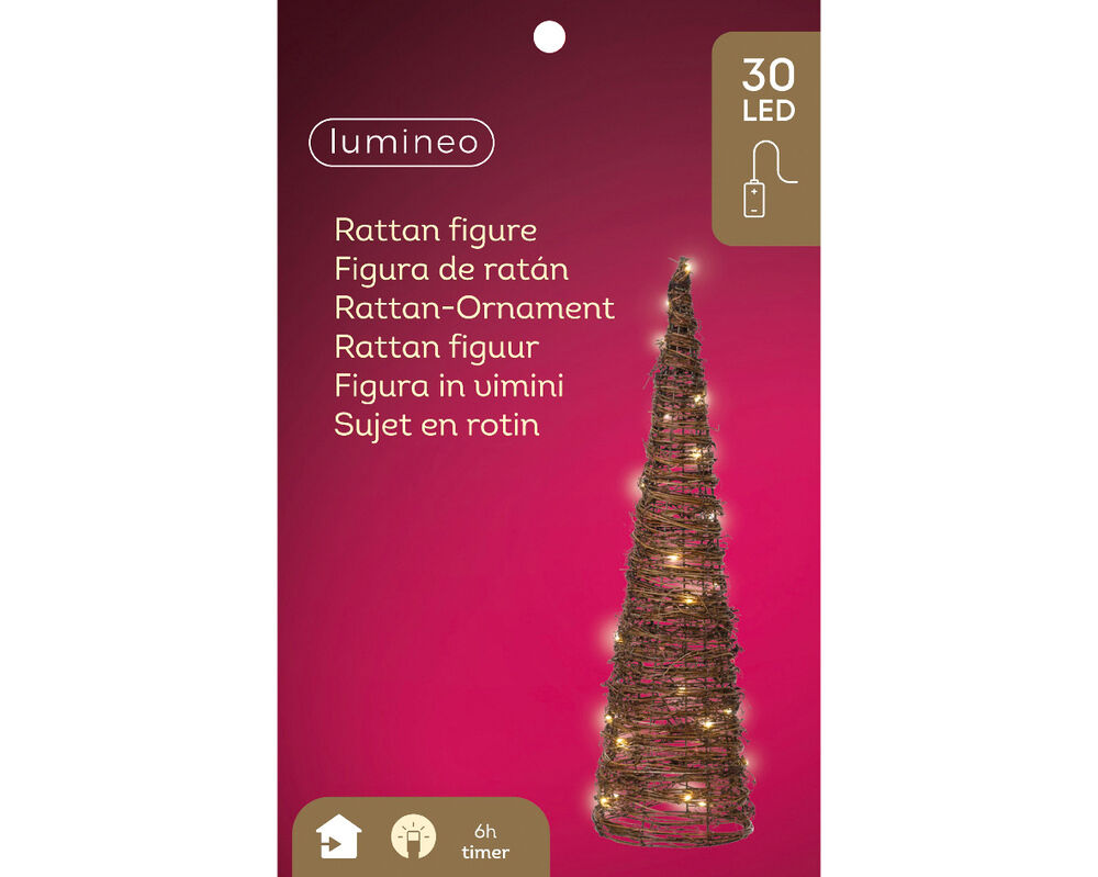 Lumineo LED Piramide - Kerstverlichting - 30 - Bruin / warm wit