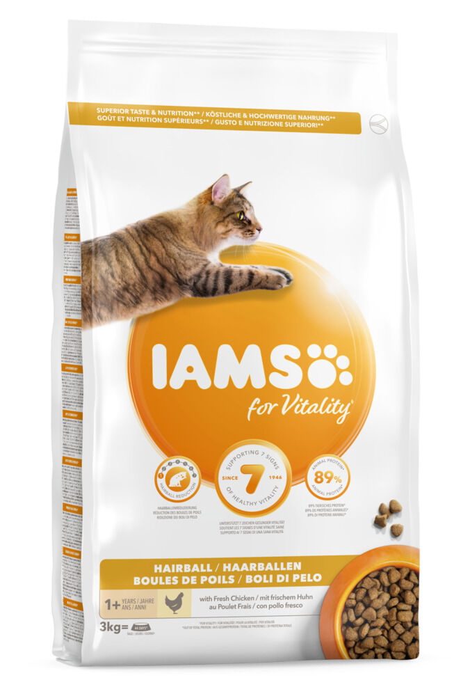 IAMS Adult Hairball - Kattenvoer - 3 Kilogram - kalkoen, kip IAMS Adult Hairball - Kattenvoer - 3 Kilogram - kalkoen, kip