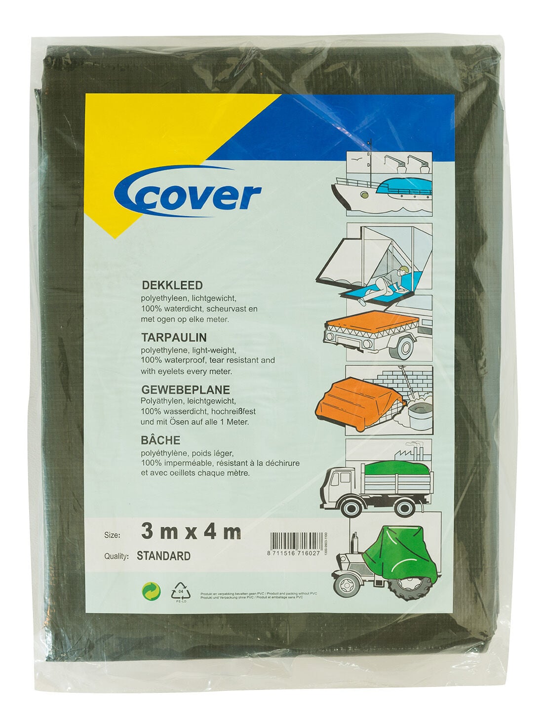 Cover - dekzeil - 28.5x36x5.5 cm - Groen Cover - dekzeil - 28.5x36x5.5 cm - Groen