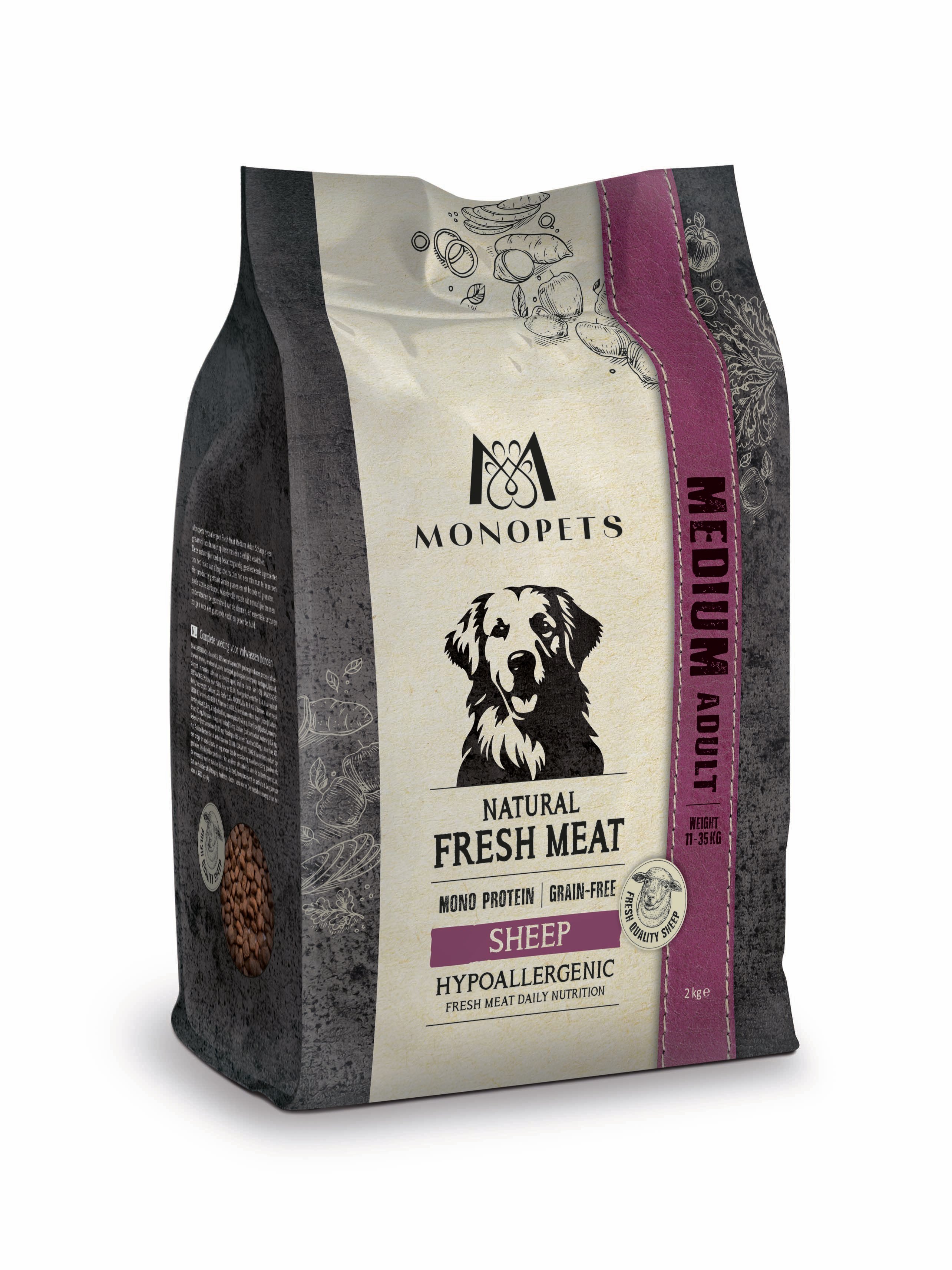 Monopets Medium Adult Hypoallergeen Monoprotein - Hondenvoer - 12 Kilogram - schaap Monopets Medium Adult Hypoallergeen Monoprotein - Hondenvoer - 12 Kilogram - schaap