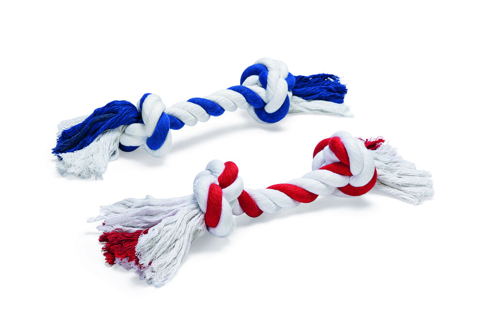 Beeztees Flostouw - 2 knopen - Hondenspeelgoed - 1 stuk - Rood - Blauw - 12x28x35 cm - XL Beeztees Flostouw - 2 knopen - Hondenspeelgoed - 1 stuk - Rood - Blauw - 12x28x35 cm - XL