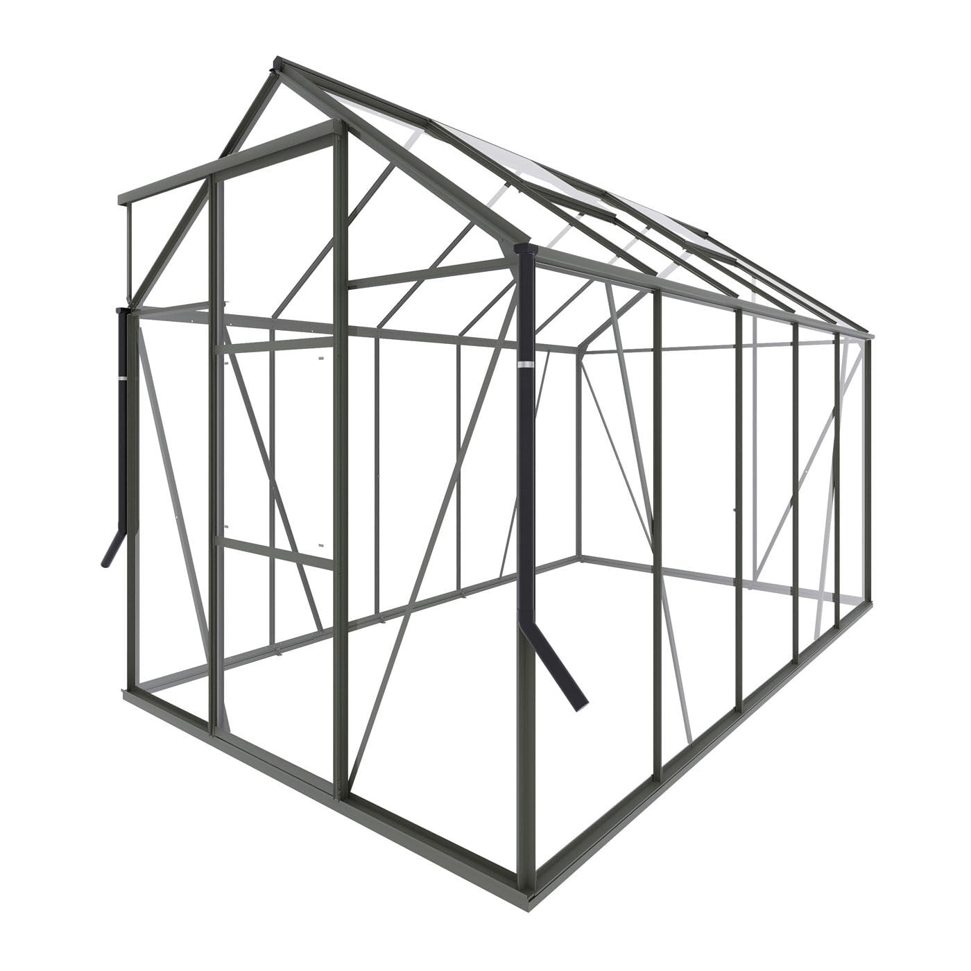 Royal Well Kate III Full Options - Tuinkas - Groengrijs - 217x192x314 cm - Veiligheidsglas