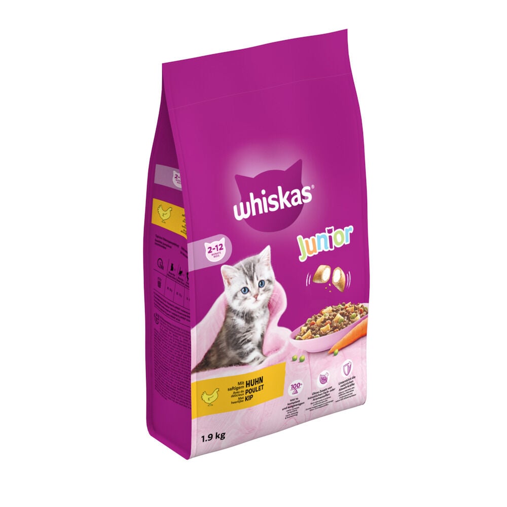 Whiskas Junior Droge Brokjes - Kattenvoer - 1900 Gram - kip
