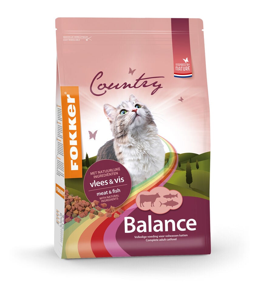 Fokker Country Balance - Kattenvoer - 10 Kilogram - vis, gevogelte, rund Fokker Country Balance - Kattenvoer - 10 Kilogram - vis, gevogelte, rund