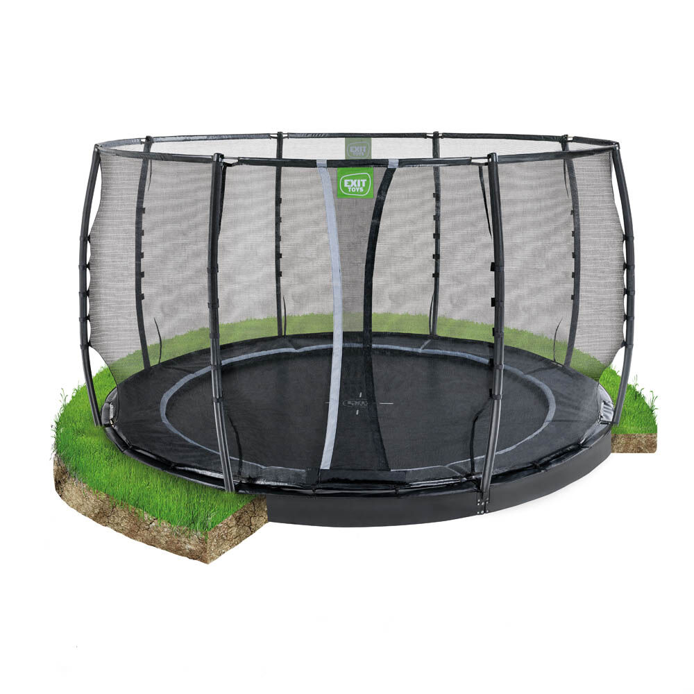 Exit Dynamic - Groundlevel trampoline - Zwart - 366 cm