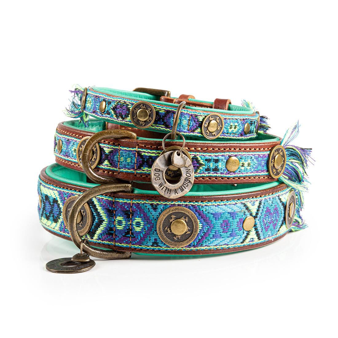 Dwam Juan - Halsband Hond - Blauw - 22 tot 24 cm