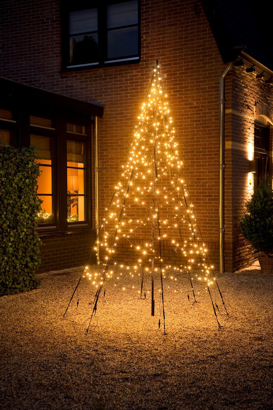 Fairybell - Vlaggenmast kerstboom - 480 - Warm wit - 300 cm