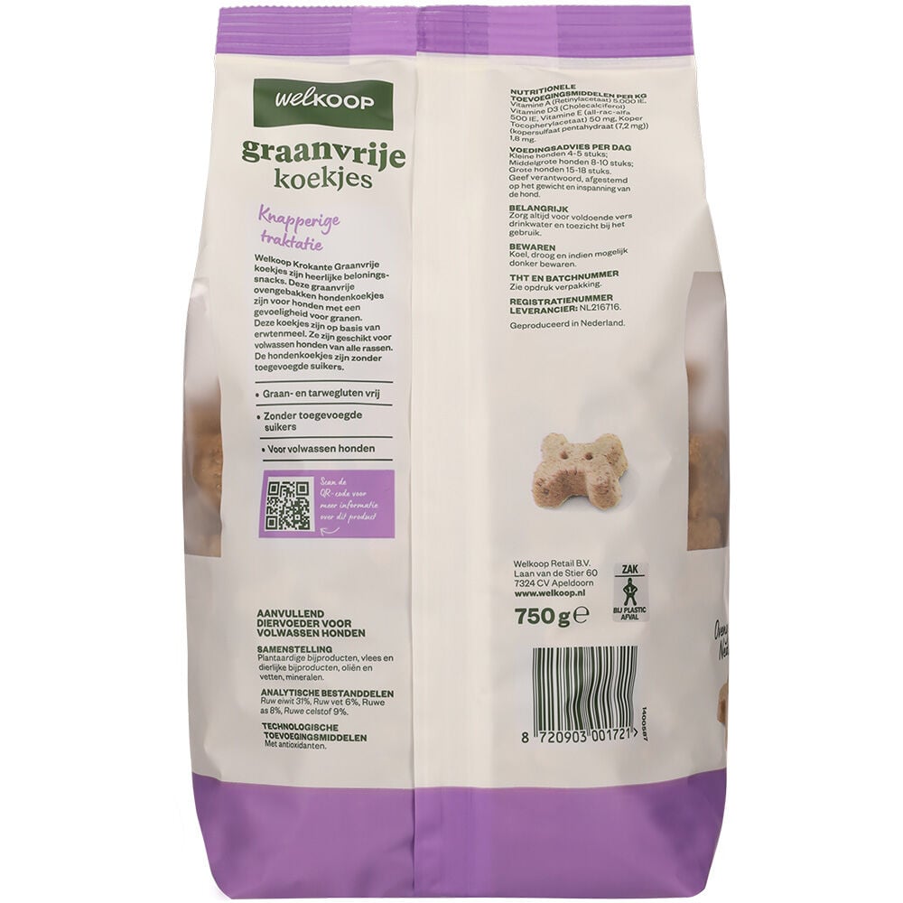 Welkoop Graanvrije - Hondenkoekjes - 750 Gram
