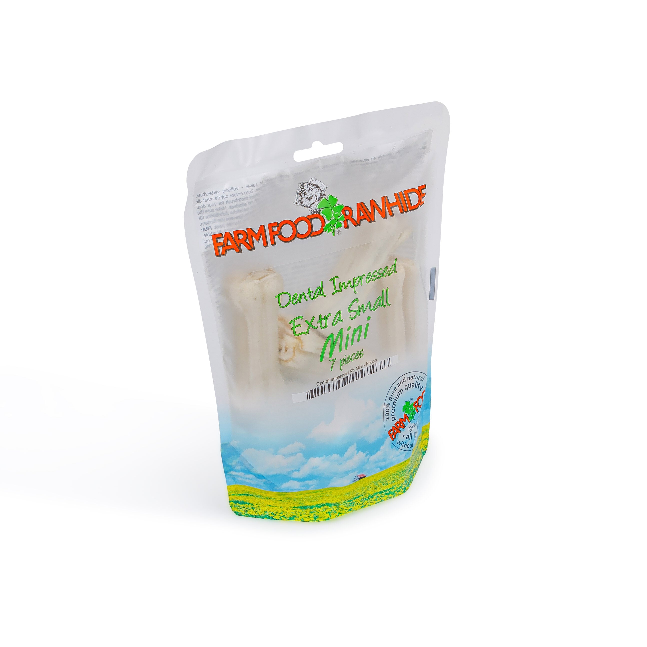 Farm Food Rawhide Dental Impressed - Extra Small - Mini - Hondensnack - 7 Stuks - rund - XS Farm Food Rawhide Dental Impressed - Extra Small - Mini - Hondensnack - 7 Stuks - rund - XS