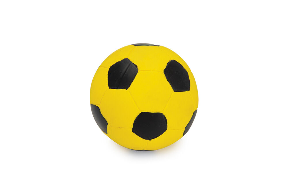Beeztees Voetbal - Hondenspeeltje - Zwart Geel - 21x10x2 cm - M Beeztees Voetbal - Hondenspeeltje - Zwart Geel - 21x10x2 cm - M