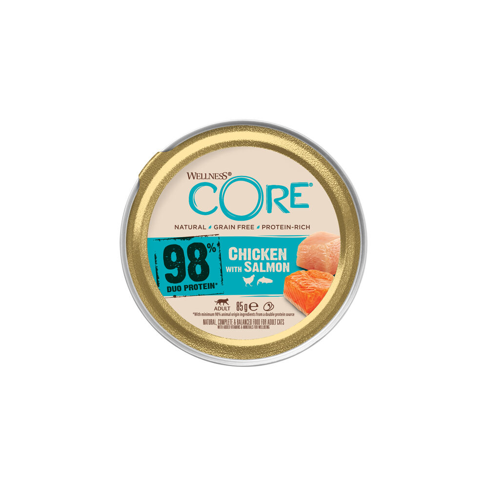Wellness Core 98% Duo Protein - Kattenvoer - 85 Gram - zalm, kip Wellness Core 98% Duo Protein - Kattenvoer - 85 Gram - zalm, kip