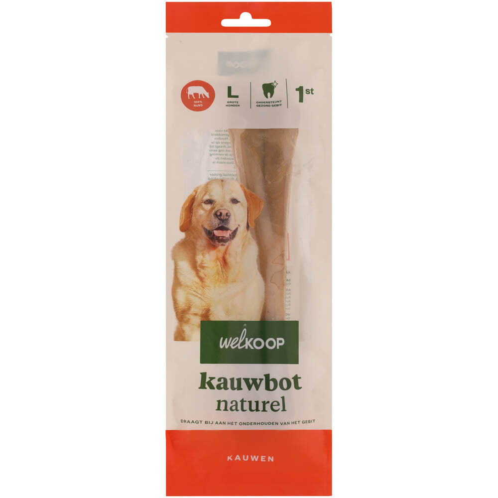 Welkoop - Kauwbot - Naturel - 1 Stuks - rund - L Welkoop - Kauwbot - Naturel - 1 Stuks - rund - L
