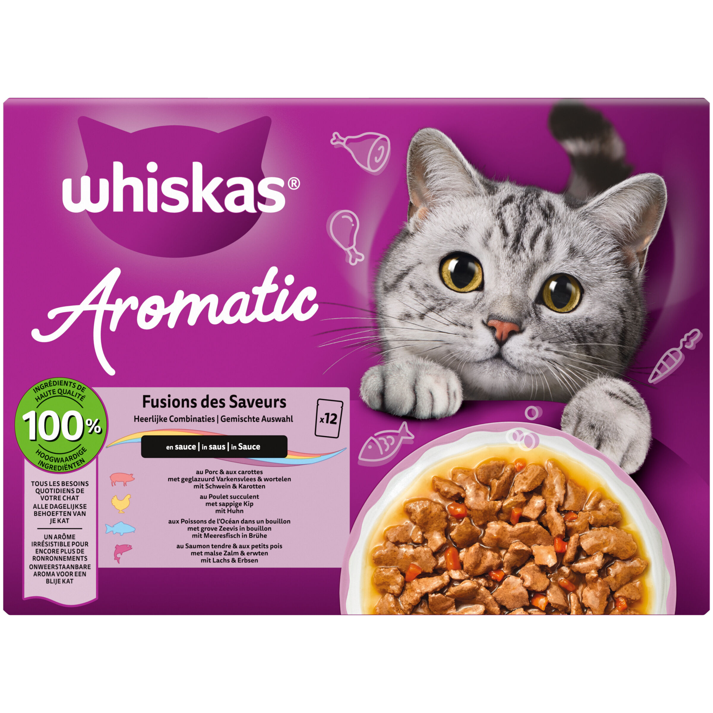 Whiskas Aromatic in saus - Kattenvoer - 12x85 gram