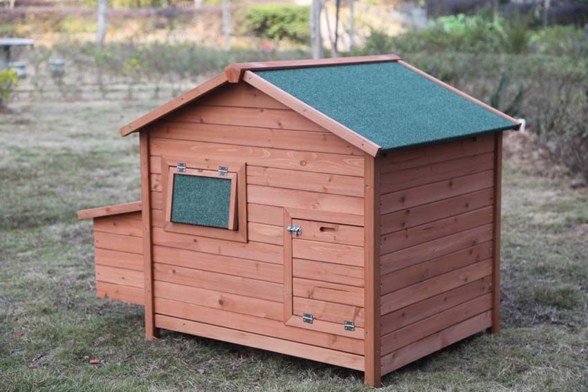 Kippenhok Bungalow - Bruin - Links