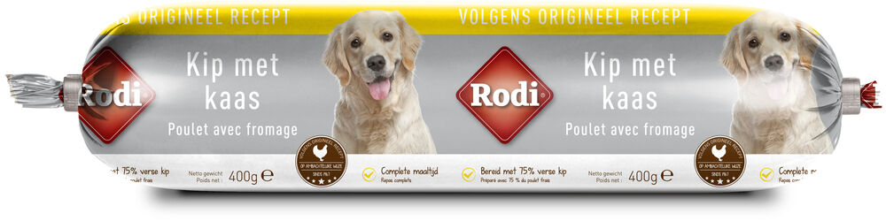 Rodi Worst Kip & Kaas - Hondensnack - 400 Gram - kip, kaas Rodi Worst Kip & Kaas - Hondensnack - 400 Gram - kip, kaas