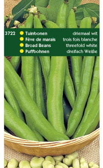 Hortitops Tuinbonen Vicia faba Driemaal wit - Groentezaden - 250 Gram Hortitops Tuinbonen Vicia faba Driemaal wit - Groentezaden - 250 Gram