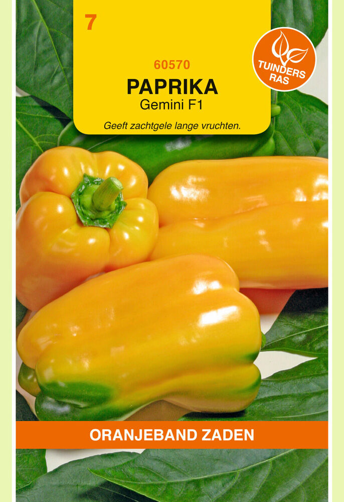 Oranjeband zaden Paprika Gemini Geel F1 - Groentezaden