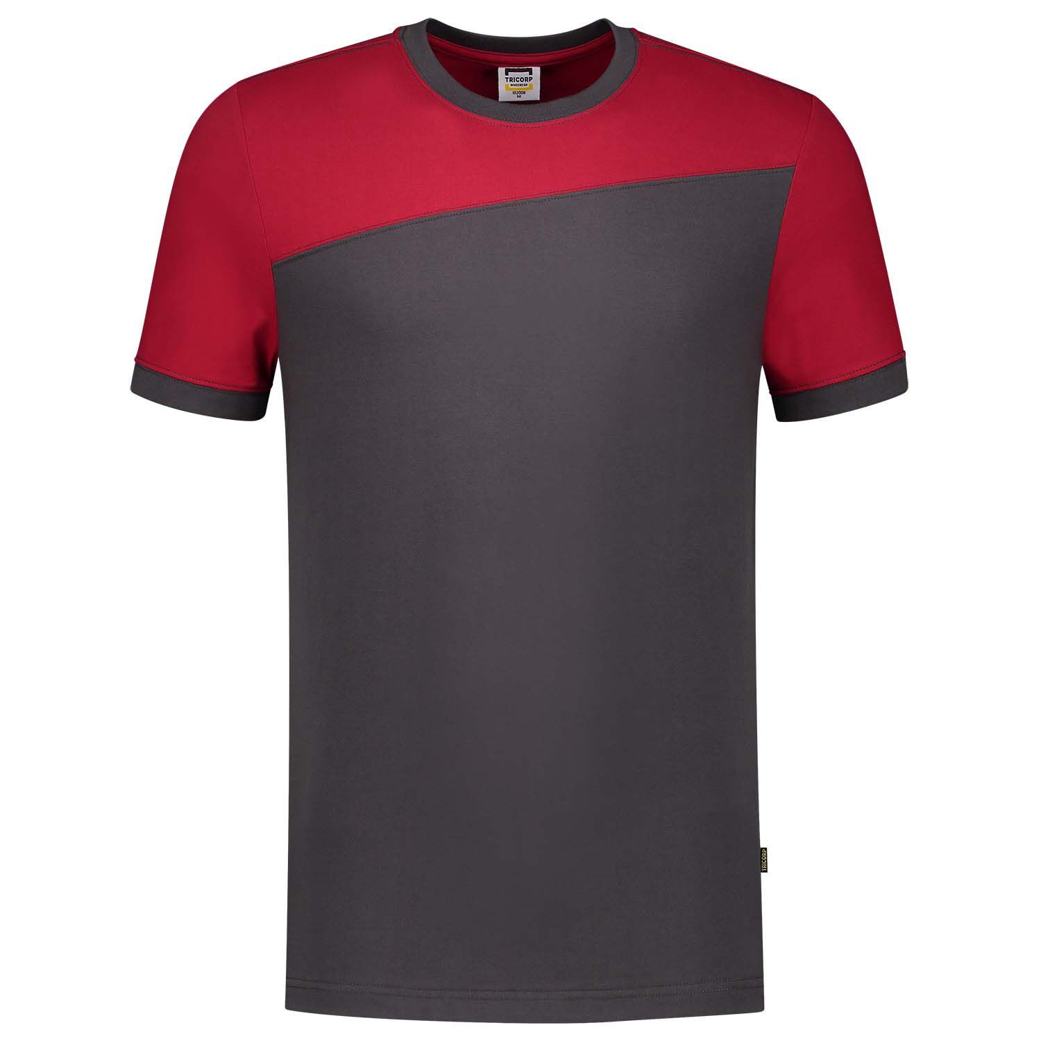 Tricorp Bicolor 102006 - T-shirt - Donkergrijs/Rood - 3XL Tricorp Bicolor 102006 - T-shirt - Donkergrijs/Rood - 3XL