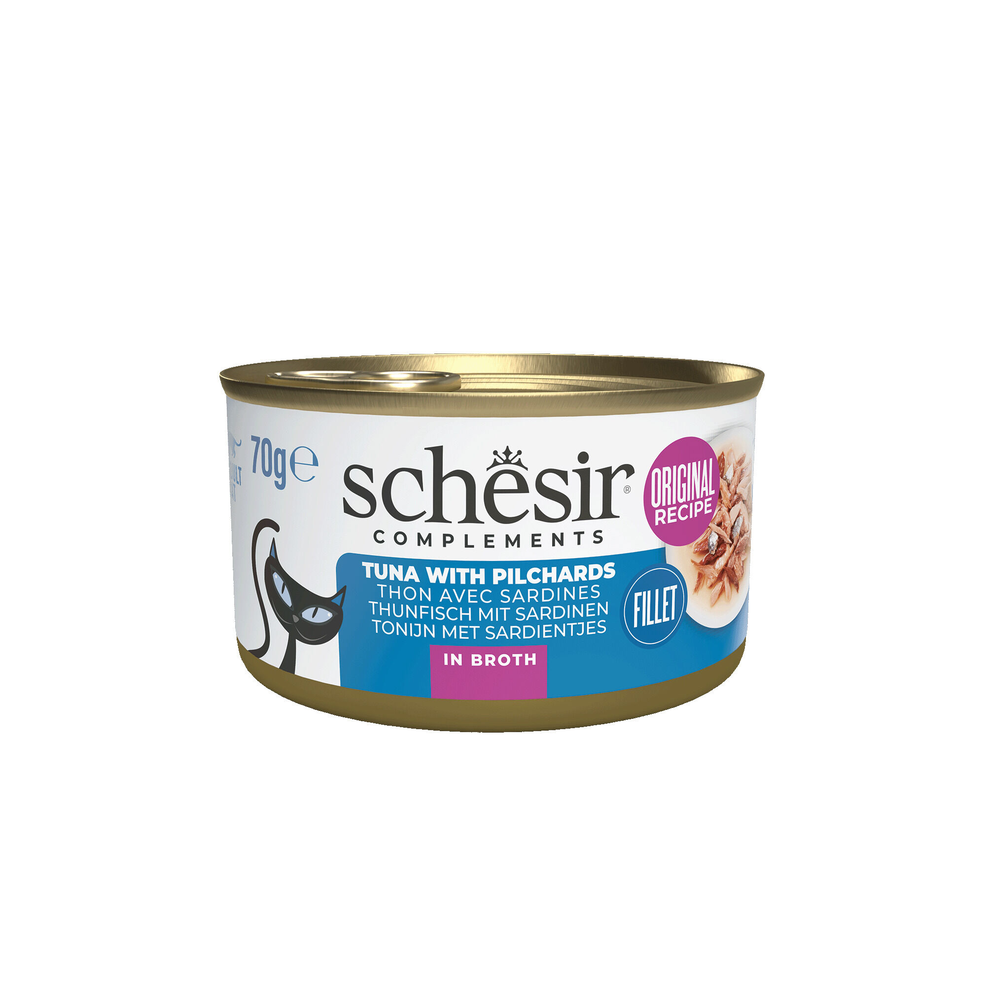 Schesir - Kattenvoer in bouillon - 70 Gram - tonijn en vis Schesir - Kattenvoer in bouillon - 70 Gram - tonijn en vis