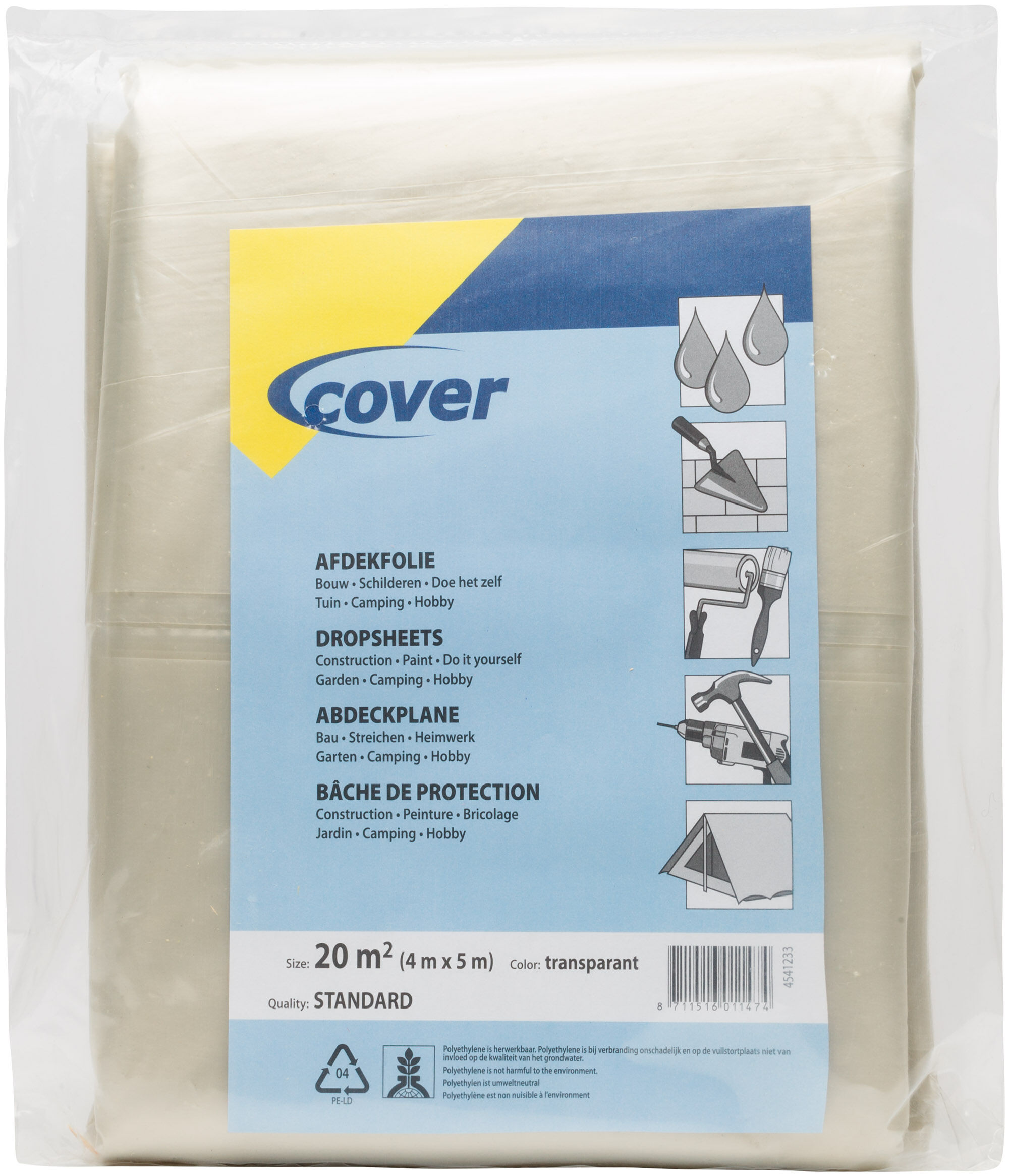 Cover 100 mu Transparant - Afdekfolie - 26x25x3 cm - Transparant Cover 100 mu Transparant - Afdekfolie - 26x25x3 cm - Transparant